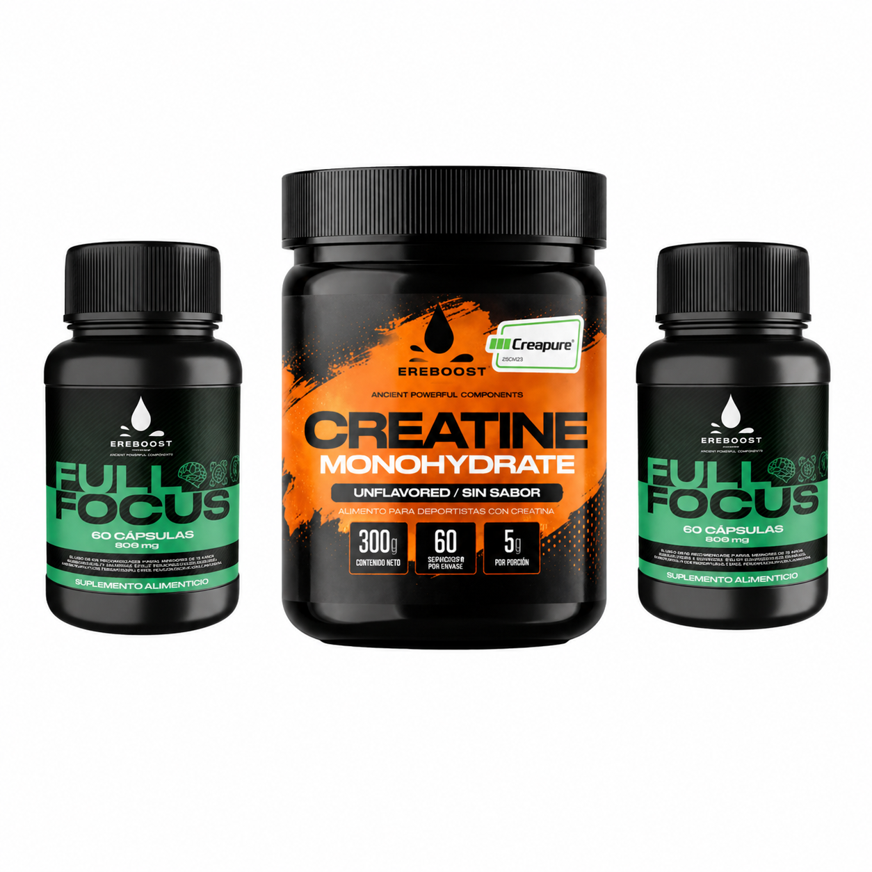 Pack Focus Total – Enfoque y Concentración Mental + Creatina (FullFocus + Creapure®)